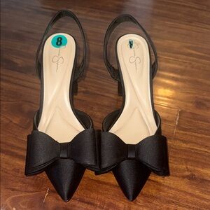 Jessica Simpson Black Bow Slingback Heels